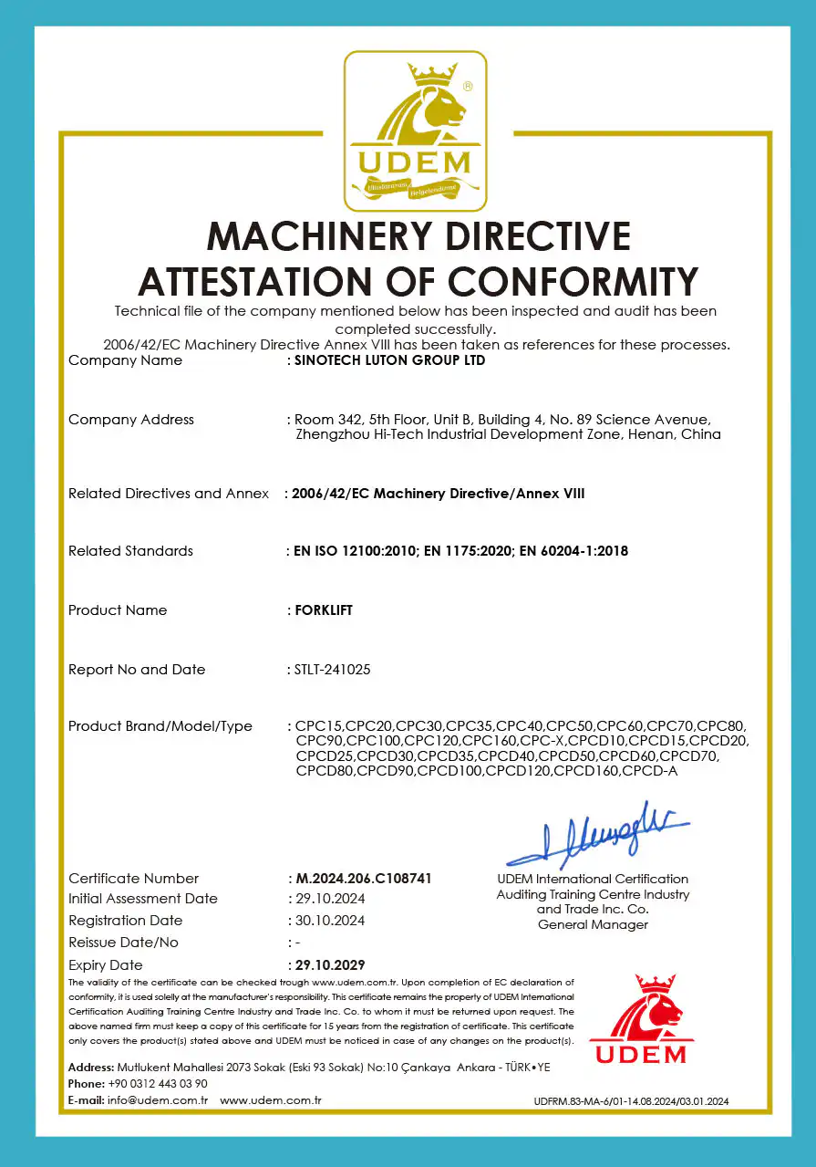 forklift-machinery-directive-attestation-of-conformity