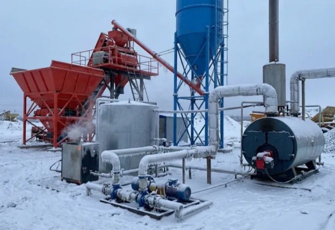 STLTG concrete plant in winter