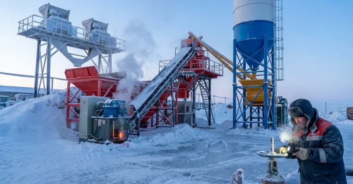 Бетонные заводы STLTG зимой